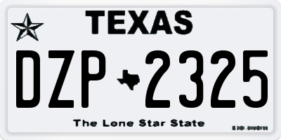 TX license plate DZP2325