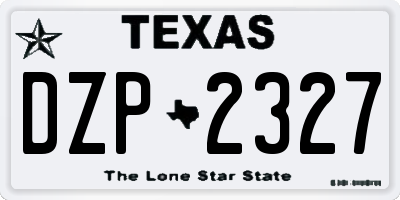 TX license plate DZP2327