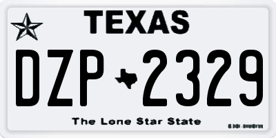 TX license plate DZP2329