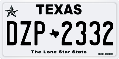 TX license plate DZP2332