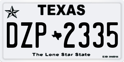 TX license plate DZP2335