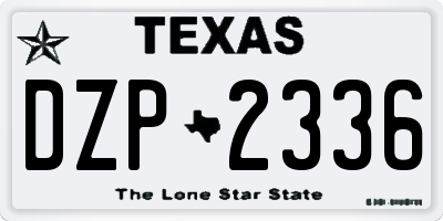 TX license plate DZP2336