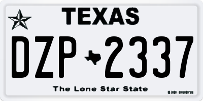 TX license plate DZP2337