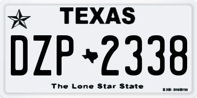 TX license plate DZP2338