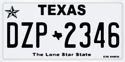 TX license plate DZP2346