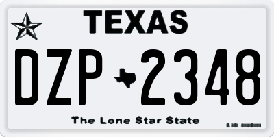 TX license plate DZP2348