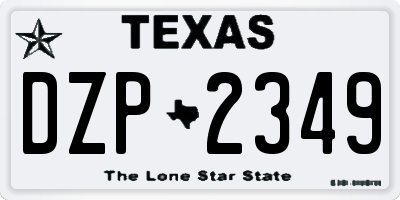 TX license plate DZP2349