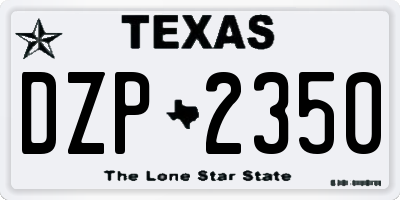 TX license plate DZP2350