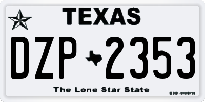 TX license plate DZP2353