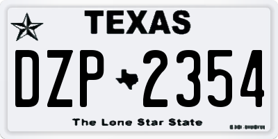 TX license plate DZP2354