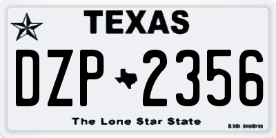 TX license plate DZP2356
