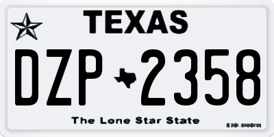 TX license plate DZP2358