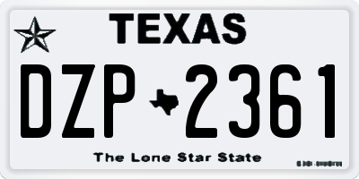 TX license plate DZP2361