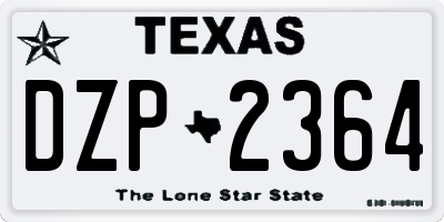 TX license plate DZP2364