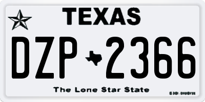 TX license plate DZP2366