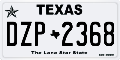 TX license plate DZP2368