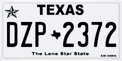 TX license plate DZP2372