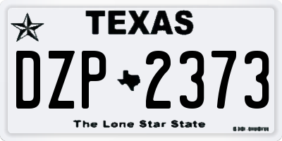 TX license plate DZP2373