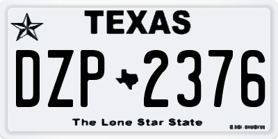 TX license plate DZP2376
