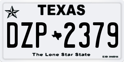 TX license plate DZP2379