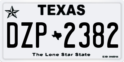 TX license plate DZP2382