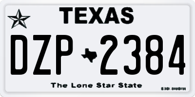 TX license plate DZP2384