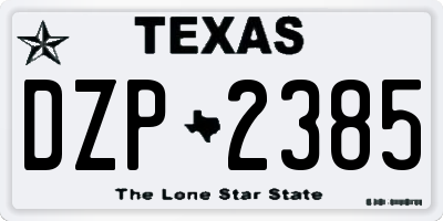 TX license plate DZP2385