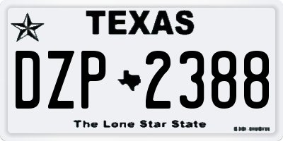 TX license plate DZP2388