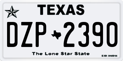 TX license plate DZP2390