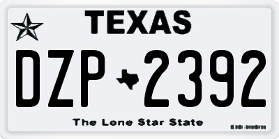 TX license plate DZP2392