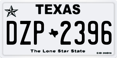 TX license plate DZP2396