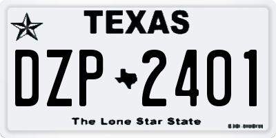 TX license plate DZP2401