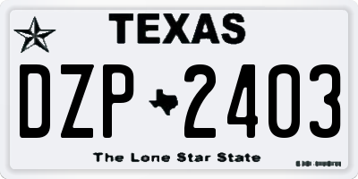 TX license plate DZP2403