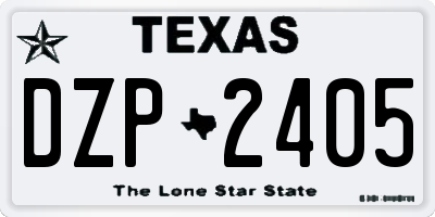 TX license plate DZP2405