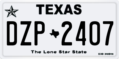 TX license plate DZP2407
