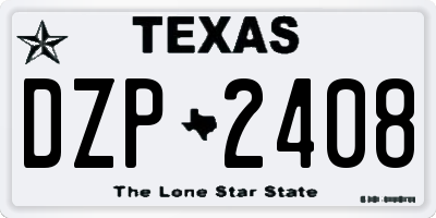 TX license plate DZP2408