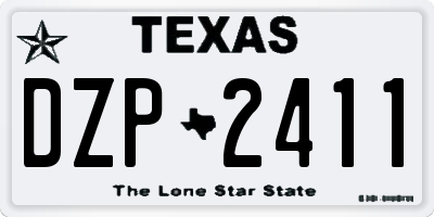 TX license plate DZP2411