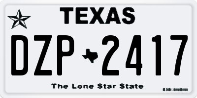 TX license plate DZP2417