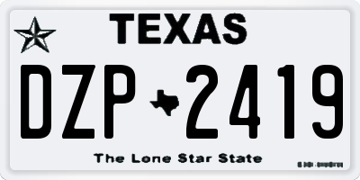 TX license plate DZP2419