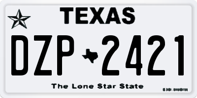 TX license plate DZP2421