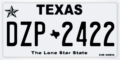 TX license plate DZP2422