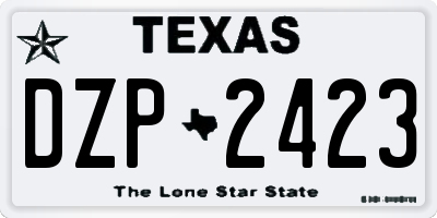TX license plate DZP2423