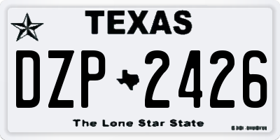 TX license plate DZP2426