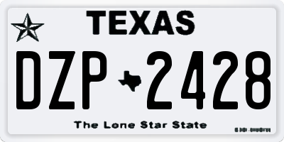 TX license plate DZP2428