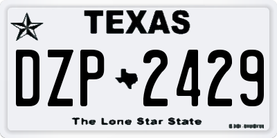 TX license plate DZP2429