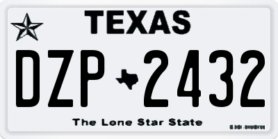 TX license plate DZP2432