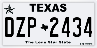 TX license plate DZP2434