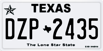 TX license plate DZP2435