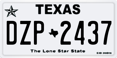 TX license plate DZP2437