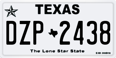 TX license plate DZP2438